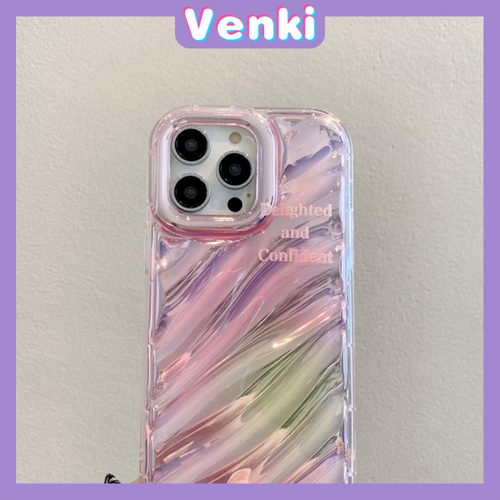 Venki - Untuk Iphone11 iPhone Case Laser Reflektif Transparan Casing Ponsel TPU Lembut Shockproof Airbag Telepon Alfabet Inggris Sederhana Kompatibel Dengan Iphone14 13 Pro Max 12 Pro Max7