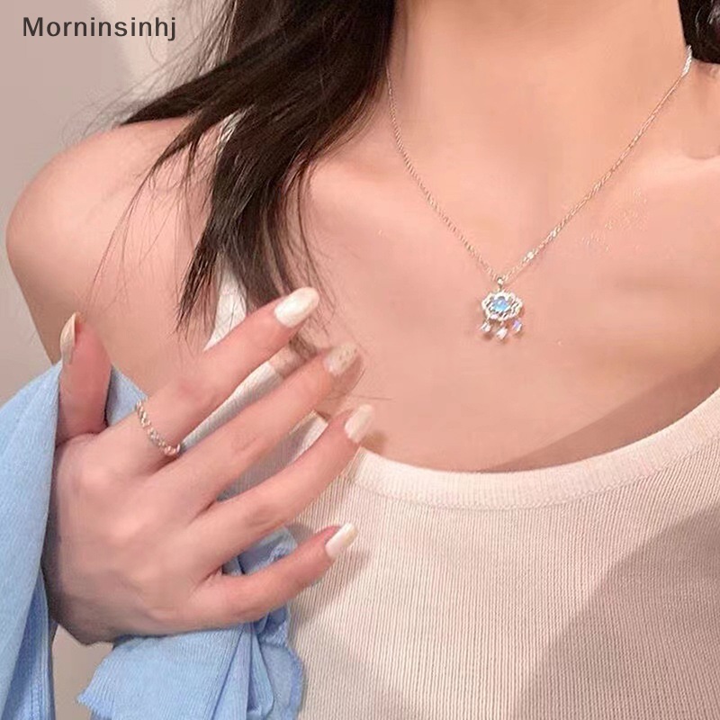 Mornin Fashion Kalung Untuk Wanita Moonlight Batu Kalung Liontin Temperamen Rantai Klavikula Hadiah Perhiasan Pesta Ulang Tahun id