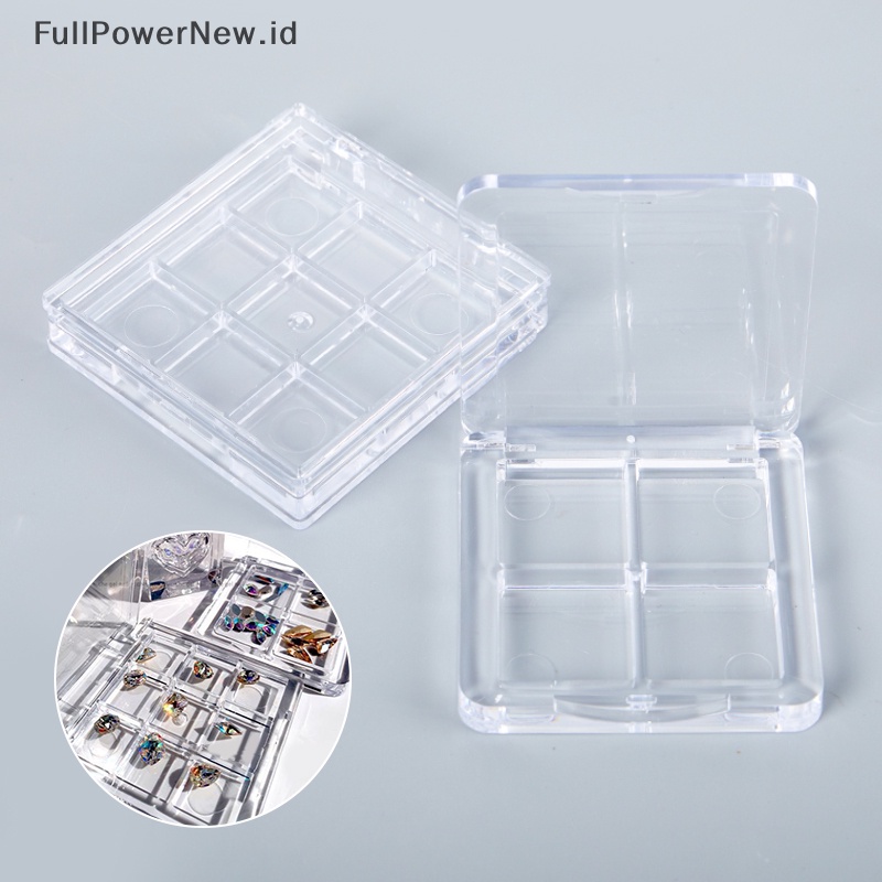 Power Nail Tip Box4 /9 Grids Tempat Penyimpanan Kosong Nail Art Organizer Container Box ID