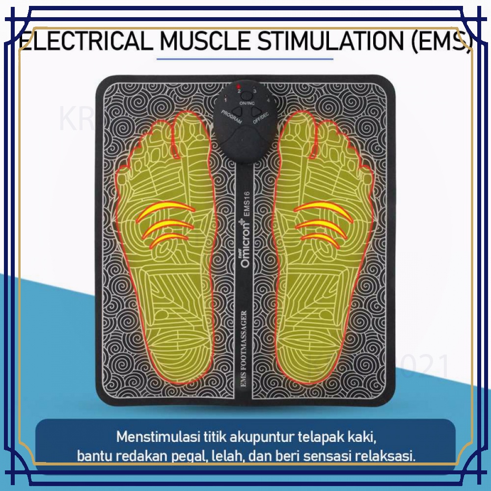 Pemijat Kaki Elektrik Pulse EMS Massager Versi Baterai -HL658