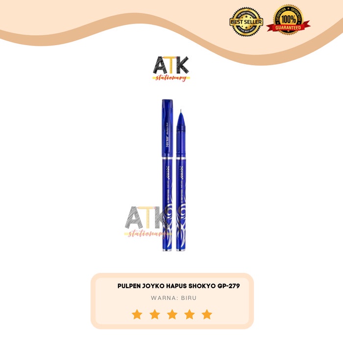 

Pulpen Bisa Dihapus, Erasable Gel Pen GP-279 Joyko Shokyo Gel 0.5 atk - Hitam