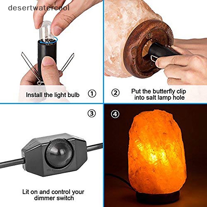 Deid Untuk Salt Rock Lava Lamp 1.5M Kabel Kabel Listrik Dengan Dimmer Saklar ON OFF Klip Logam E14 Base Hanglamp Holder Socket Plug Martijn