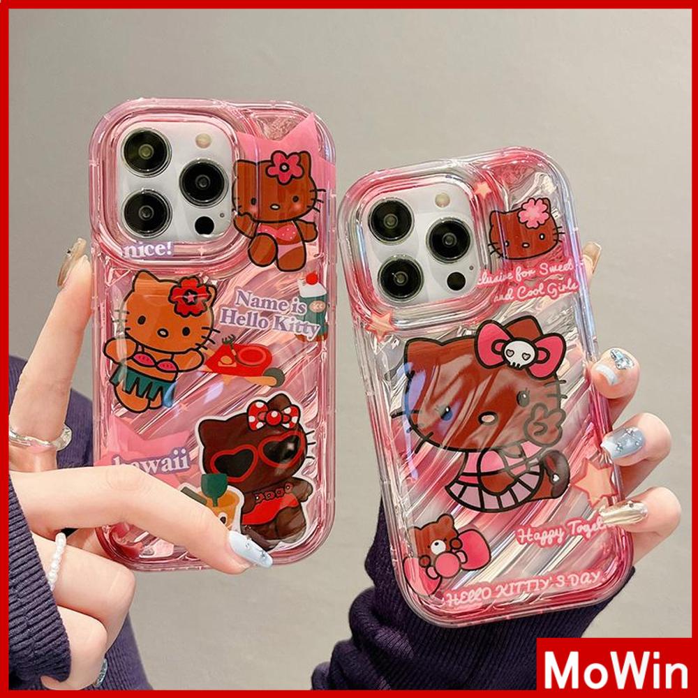 Untuk iPhone 14pro Max iPhone Case Laser Reflektif Bening Casing Ponsel TPU Soft Case Airbag Shockproof Kucing Kartun Lucu Kompatibel Dengan iPhone 13 Pro Max 12 Pro Max 11 xr xs 7 8Plus