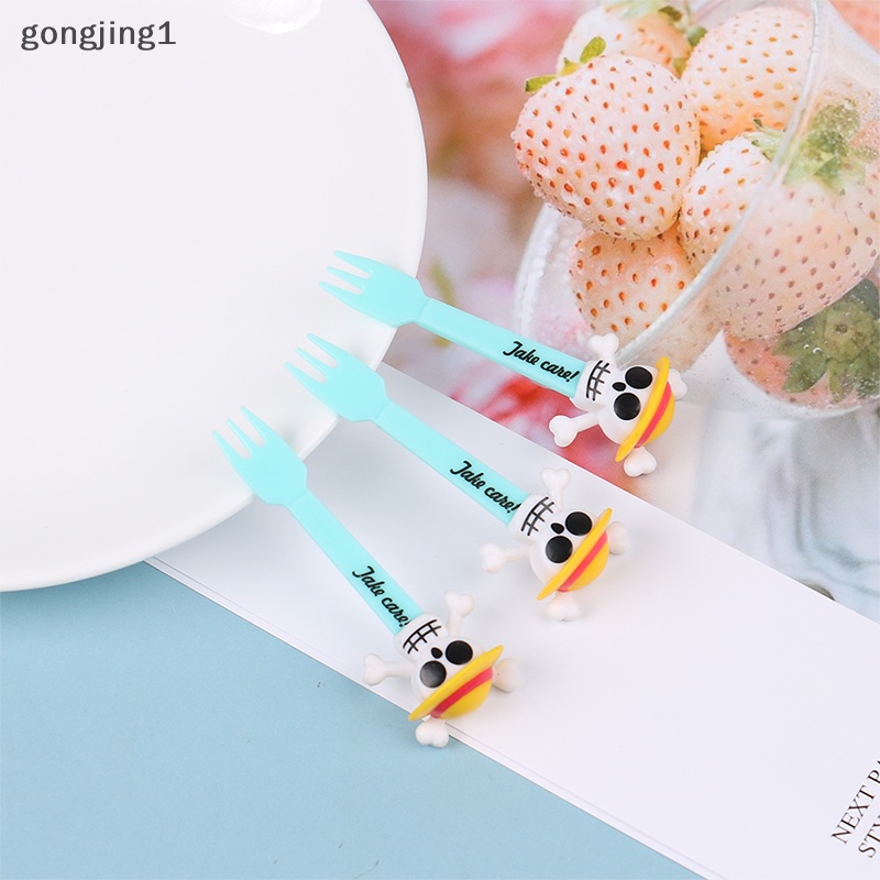 Ggg 3Pcs Garpu Buah Tengkorak Mini Kartun Anak Snack Kue Dessert Makanan Fruit Pick ID