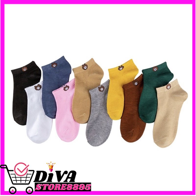 Kaos Kaki Bear Ankle Sock Motif Beruang pendek Karakter Dewasa DIVA STORE