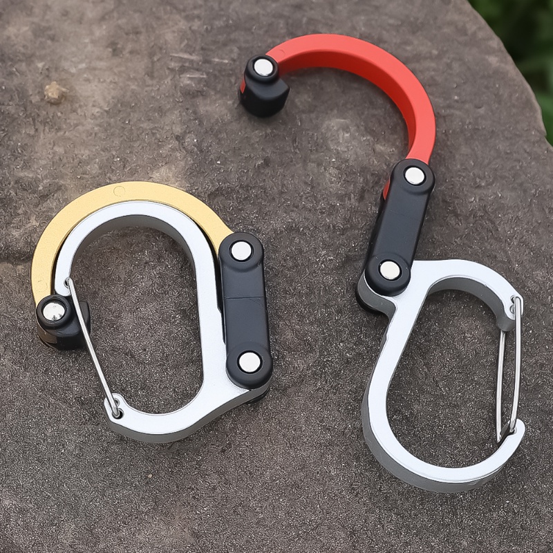 Pendaki Luar Ruangan Carabiner Bahan Aluminium Alloy/ Kait Hiking Gunung Bentuk D/ Sambungan Tali Tenda Tahan Lama Memperbaiki Gesper