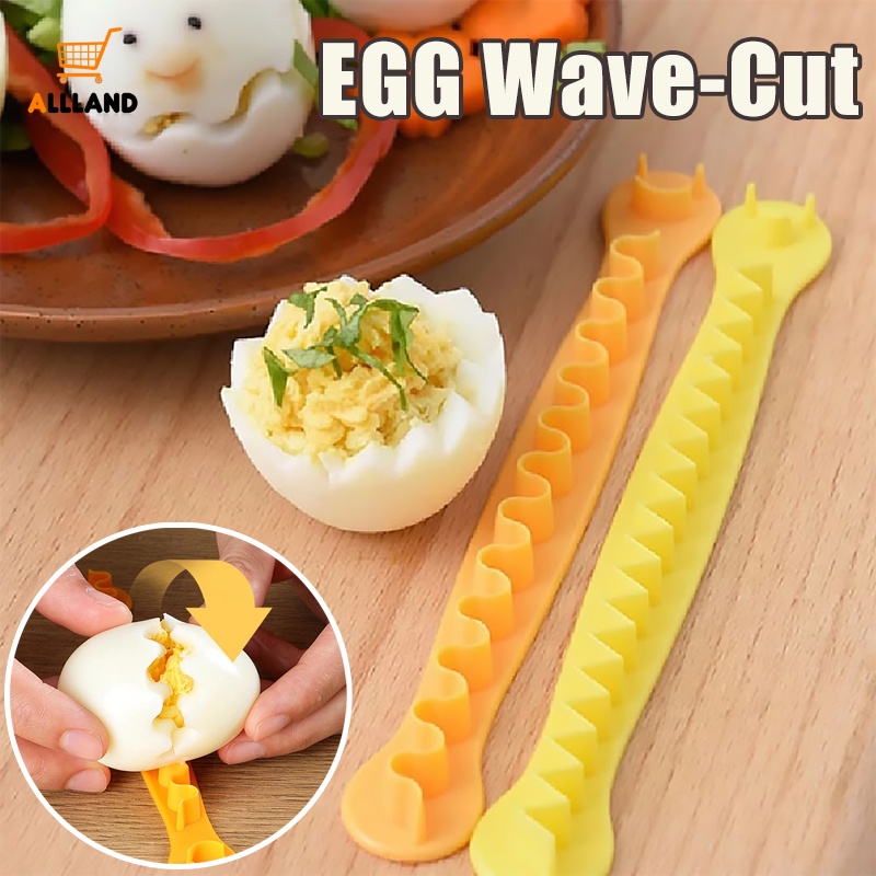 2pcs/set Cute Fancy Egg Cutter/ Mudah Dibersihkan Telur Nyaman Potongan Gelombang/Reusable Home Boiled Cut Egg Creative Tools