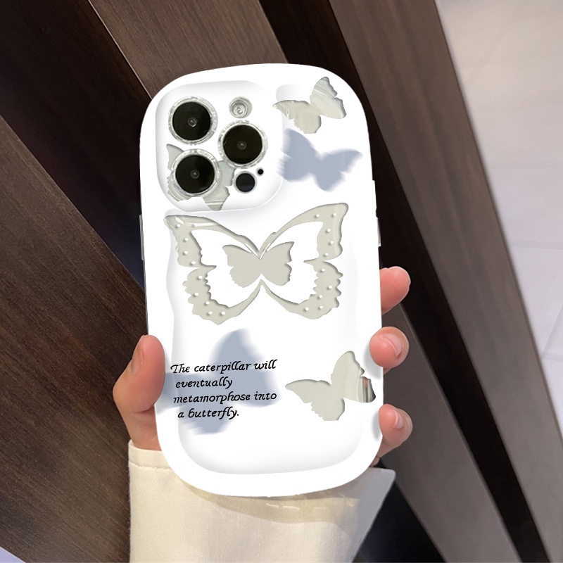 IPHONE Butterfly Soft Case Kompatibel Untuk Iphone14 13 12 11 Pro Max XS X Xr8 +7 Plus Silikon Transparan TPU Shockproof Casing Phone Cover Cell Precticer