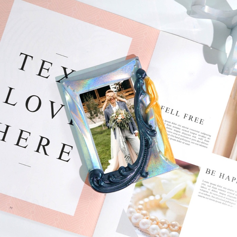 Siy Rectangle Photo Frame Mold Holder Casting Cetakan Meja Penyimpanan Stand Mold Epoxy Resin Gambar Bingkai Display Stand Mo