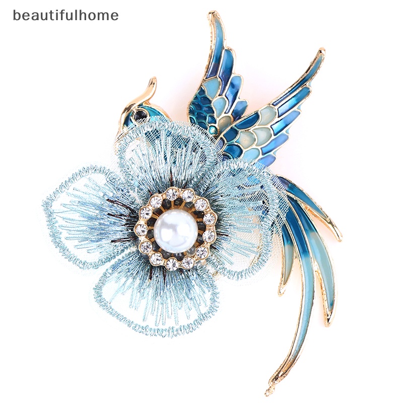 {beautifulhome} 1pc Bros Berlian Imitasi Untuk Wanita Enamel Burung Pin Merak Fashion Bros Hadiah.