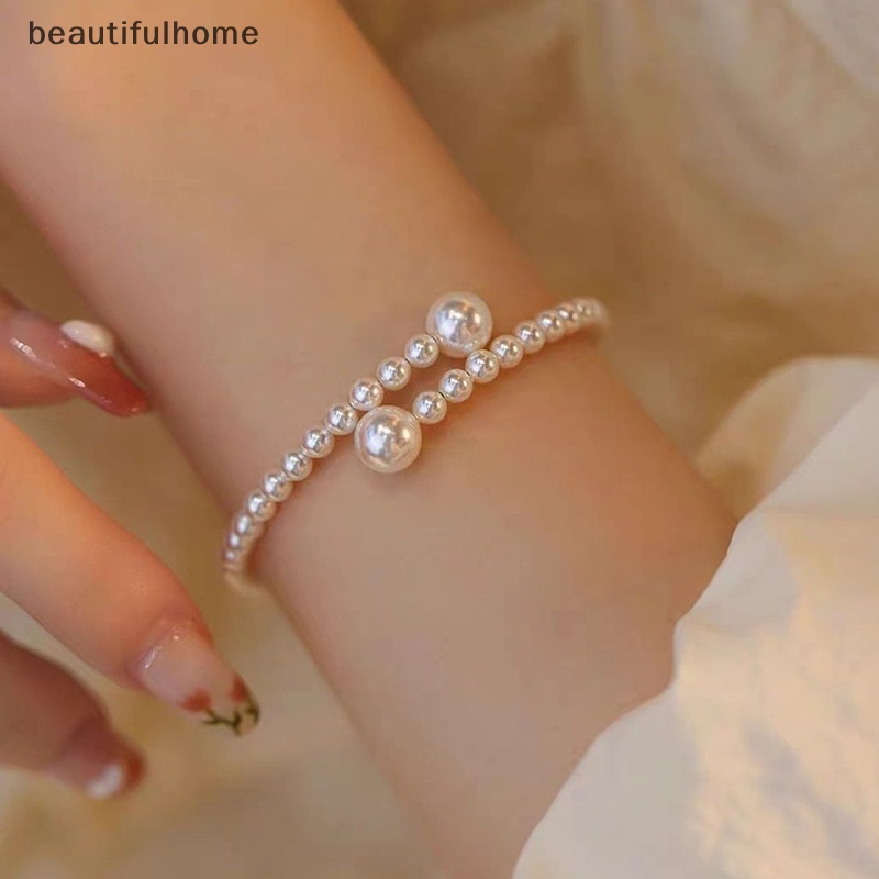 {beautifulhome} Gelang Mutiara Imitasi Gelang Mutiara Yang Dapat Melar Gelang Mutiara Untuk Wanita Hadiah Perhiasan Pengantin.