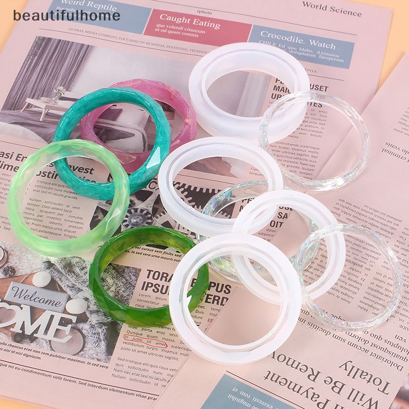 {beautifulhome} 1pc Cetakan Silikon Bangle Cetakan Silikon Bulat DIY Model Gelang Casg Tools.