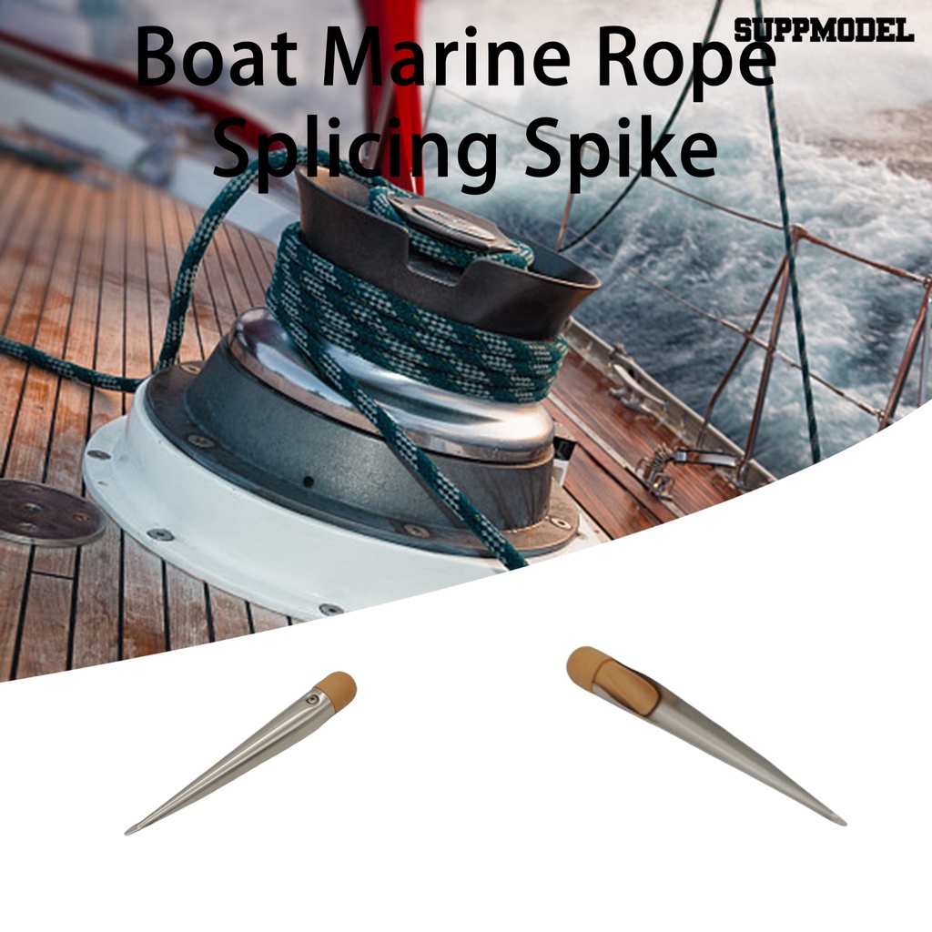 [SM]Marine Rope Threader Gagang Kayu Wearproof Stainless Steel Marine Hardware Rope Wire Splicing Spike Perlengkapan Kabin