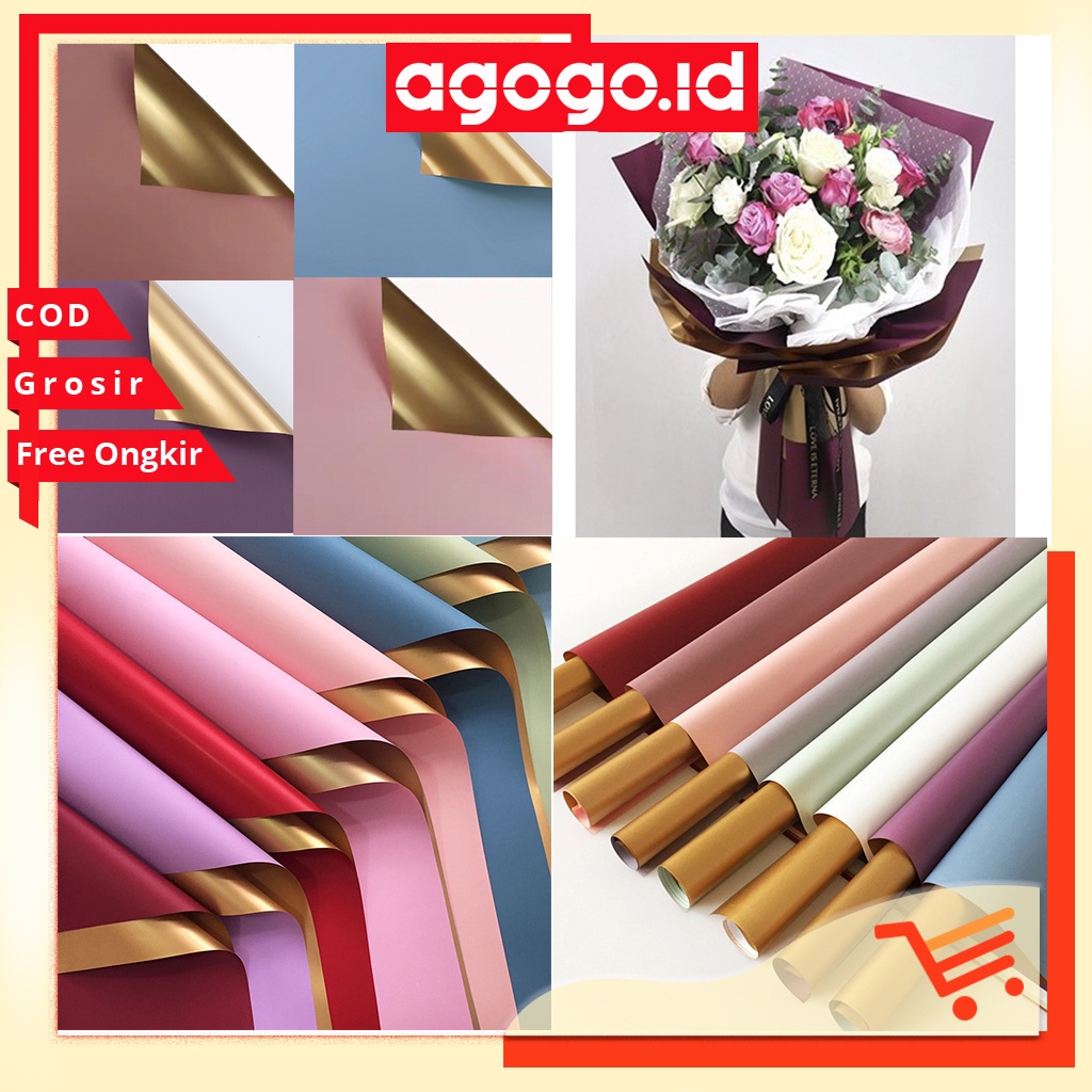 

AGG-286 FLOWER WRAPPING BI COLOR GOLD CELLOPHANE KERTAS BUKET PEMBUNGKUS BUNGA