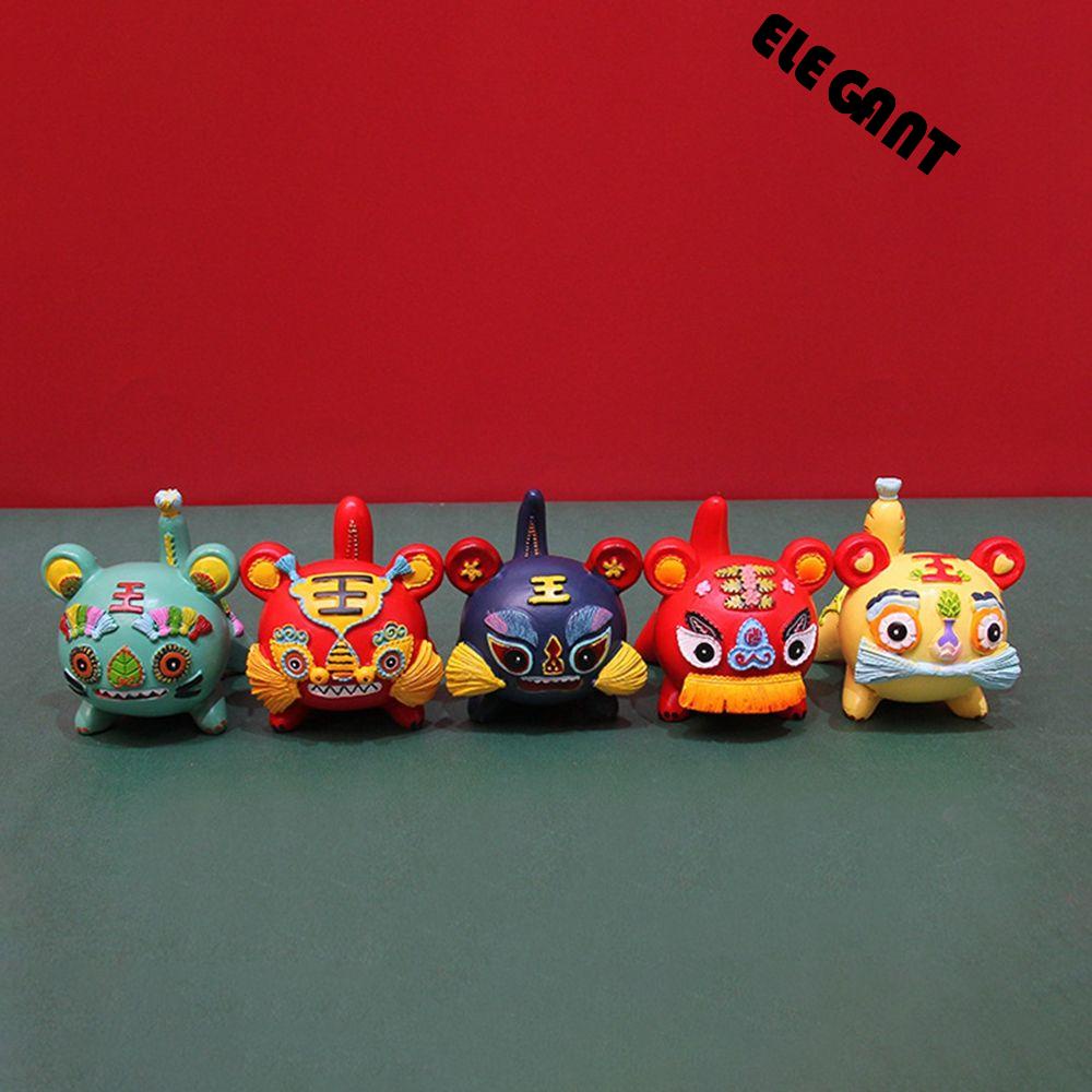 [Elegan] Tahun Baru Maskot Kartun Kerajinan Tangan Kantor New Year of the|Perlengkapan Festival Hadiah Anak|Patung