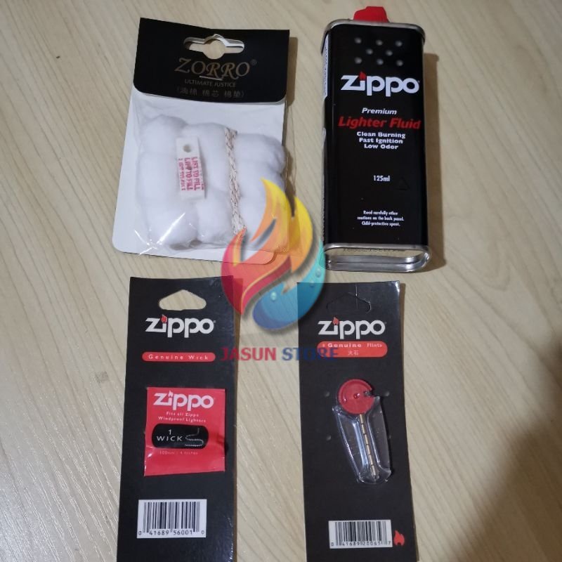 BAYAR COD! PAKET KOMPLIT MINYAK ZIPPO + BATU ZIPPO + SUMBU + KAPAS