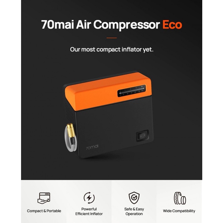 Air Compressor Eco MiDrive TP04 - Kompresor Angin Portabel dari 70MAI