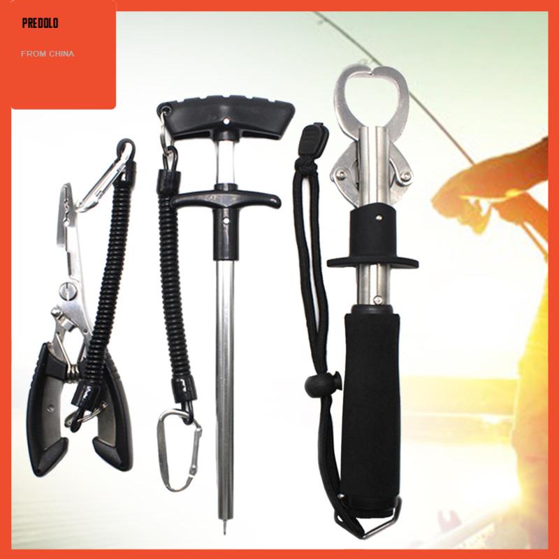 [Predolo] 3x Set Tang Pancing Portable Untuk Air Tawar Air Asin Alat Set Lip Gripper