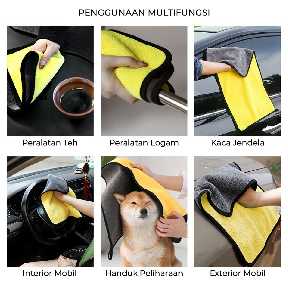 GO ON Kain Lap Microfiber 600 gsm - Lap Mobil &amp; Motor Multifungsi