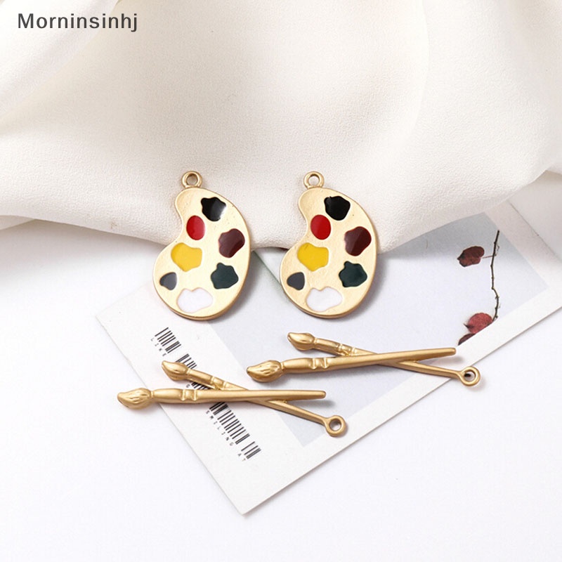 Mornin 4Pcs/Lot Emas Palet Kuas Cat Ch Liontin DIY Anting Membuat Perhiasan id