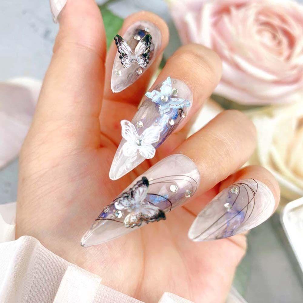 AUGUSTINA Agustina Dekorasi Kuku Gradual Hijau Jepang Halo Dyed Ink Gaya Manicure Nail Ornament Aksesoris Kuku Perhiasan Kuku Untuk Wanita