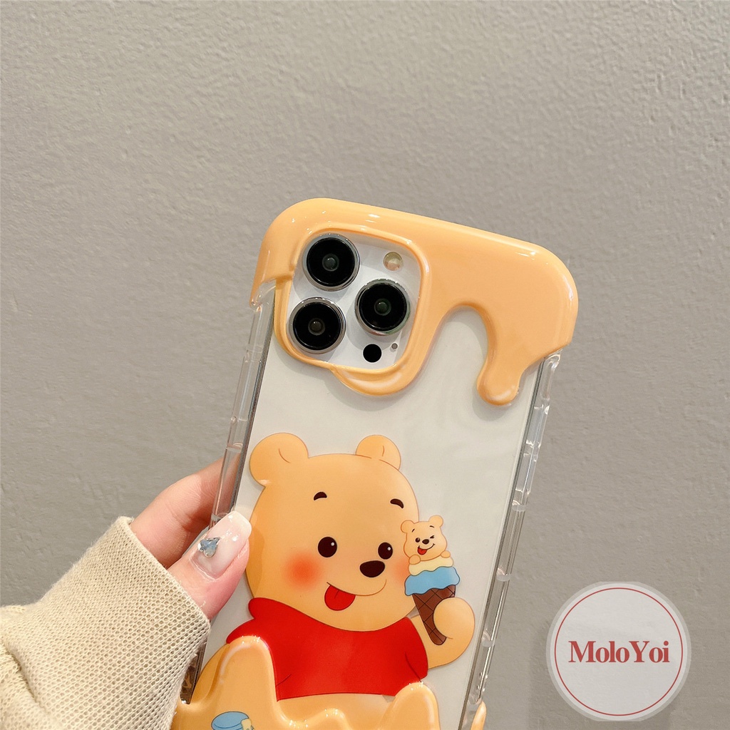 IPHONE Permen 3D Ice Cream Case Kompatibel Untuk Iphone11 7Plus XR 14 13 12 Pro Max X 7 8 Plus XS Max Indah Kartun Beruang Lucu Kelinci Lembut Tpu Cover