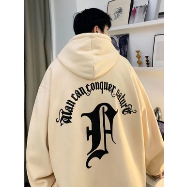 Promo Hoodie Pria Wanita Jumbo SIze M - XXXXXL MAN CAN CONCUER NATURE Jumper Fleece hoodie korean style pria BIG SIZE Unisex Korean Style Jaket Sweatshirts korean style S M L XL 2XL 3XL 4XL 5XL 6XL GOE FASHIONE