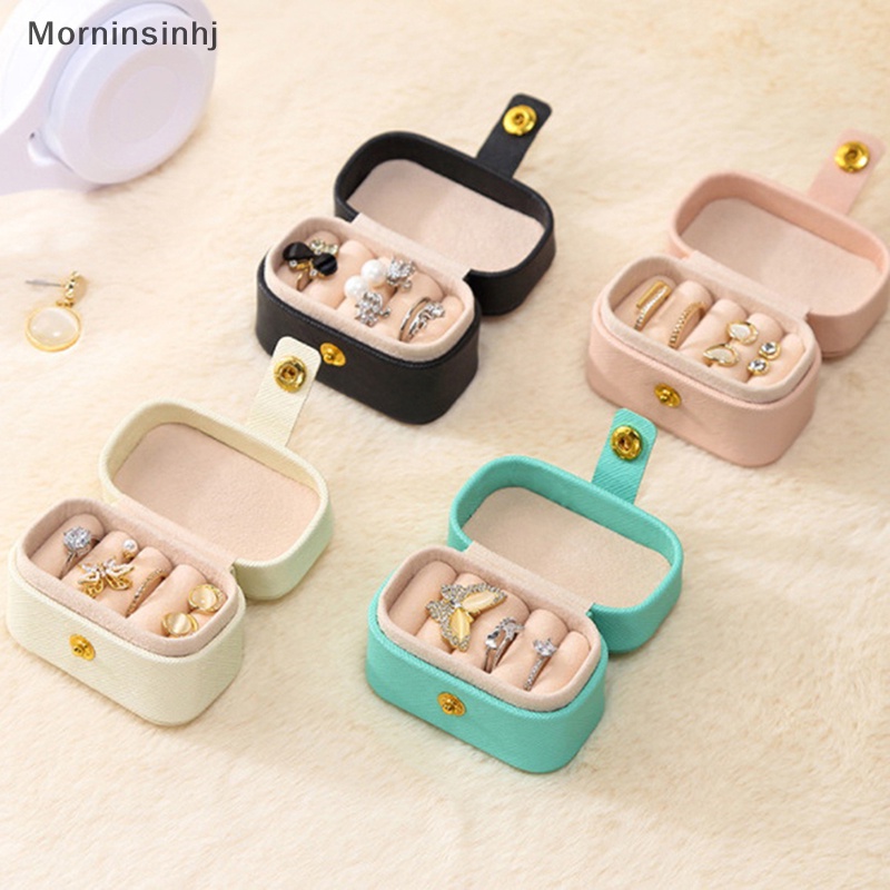 Mornin Tempat Perhiasan Travel Kecil Portable Earrings Organizer Box Tempat Penyimpanan Kulit id