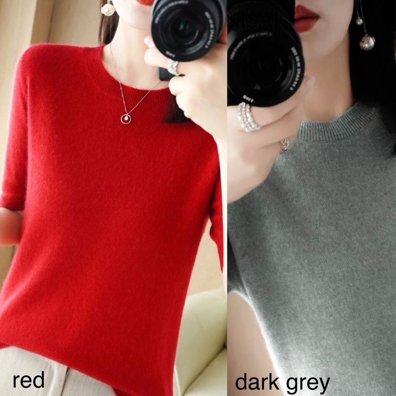 (B102) ROUND NECK BASIC KNIT top