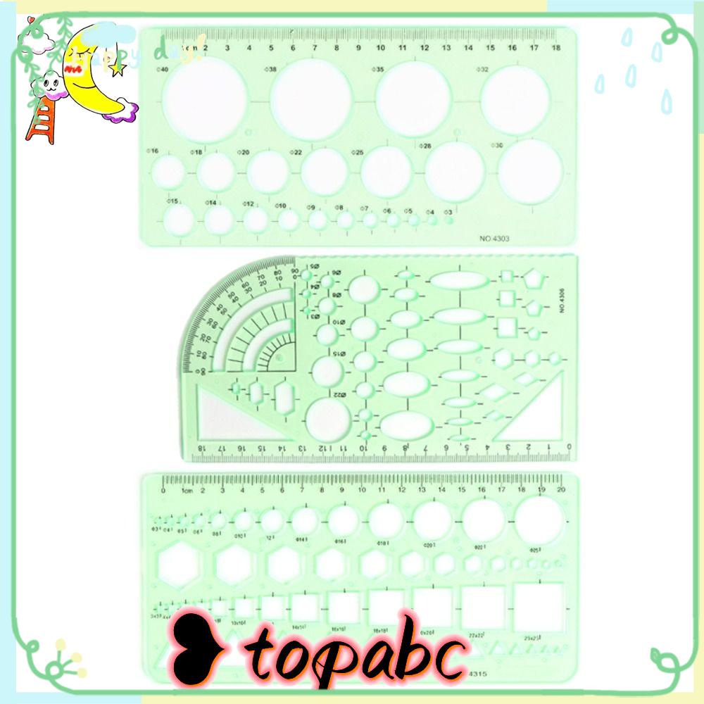 TOP 3buah Penggaris Geometri Multi Fungsi Untuk Belajar Merancang Lingkaran Template Gambar Plastik Hijau Bening