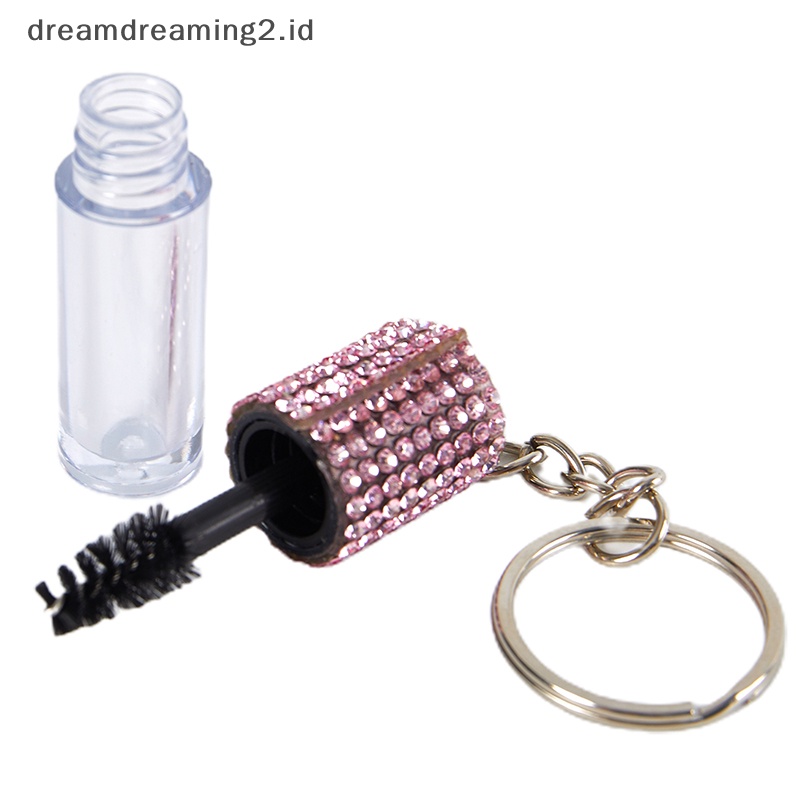 (drea) 1pcs Reusable Eyelash Extension Mini Maskara &amp; Lash Wand Brush Keyring//