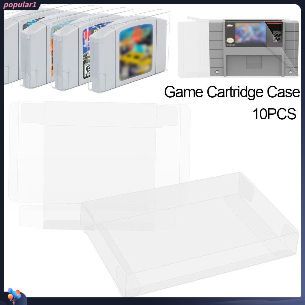 POPULAR Populer 10pcs Cartridge Display Bening Untuk SNES Pelindung Penyimpanan Kartu Game Untuk SNES