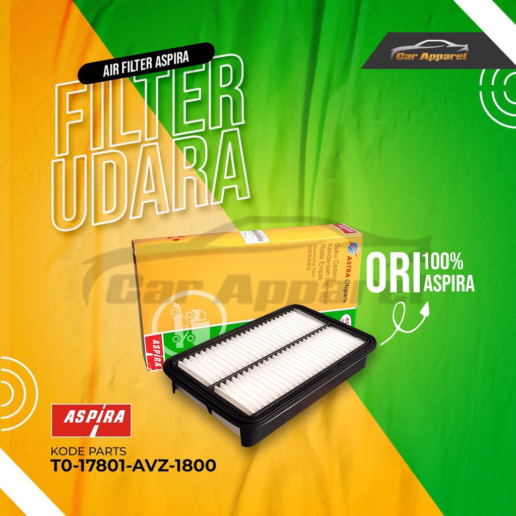 Air Filter Corolla Twincam 1989 Aspira TO-17801-AVZ Filter Udara