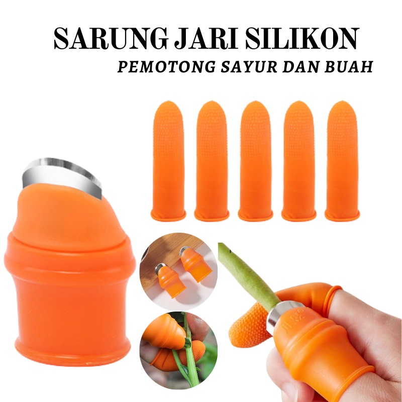 GOS -B414- Sarung Jari Jempol Silikon 6 Pcs - Pisau Jari Pemotong Buah - Sarung Jari isi 6 Pcs Silicon