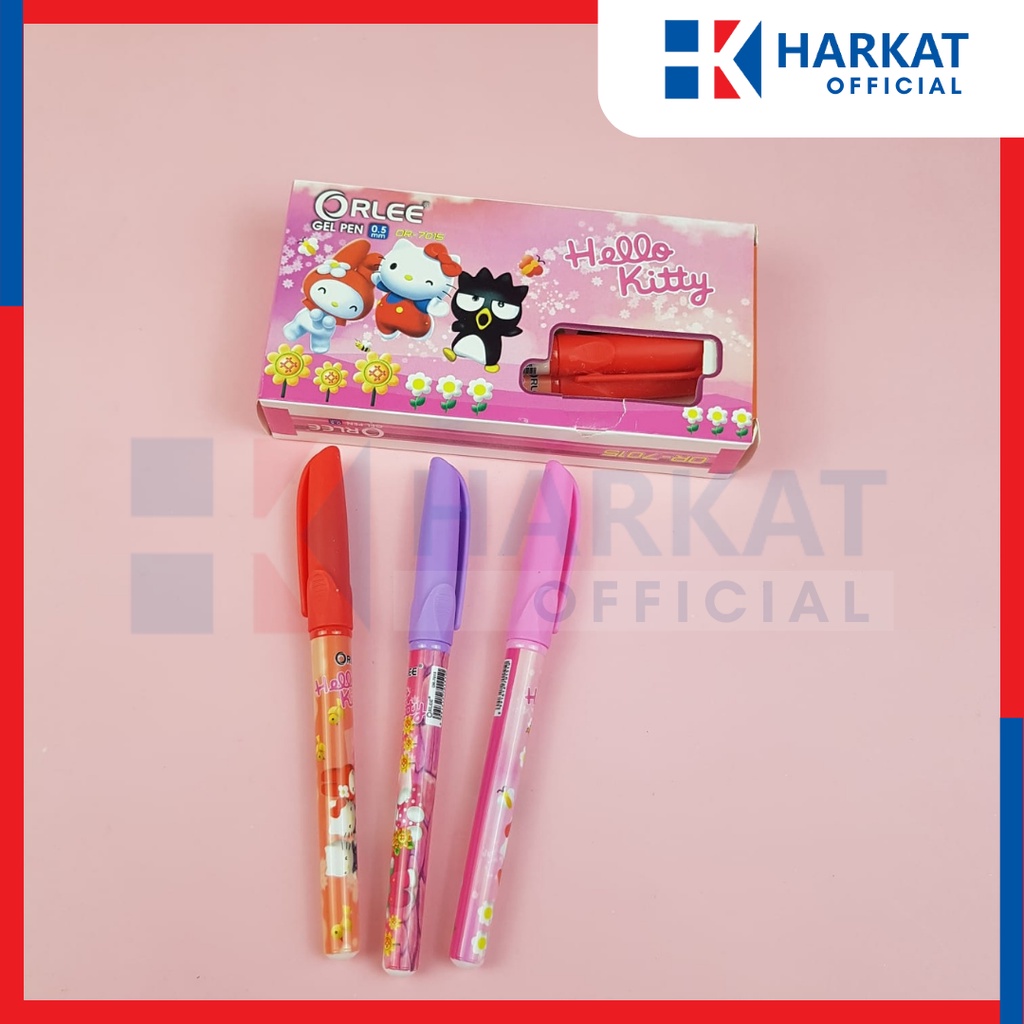 

Bolpoint Gel Pen 0.5mm Orlee Gambar Karakter Avangers Hello kitty BT21 frozen Bolpen Gel 0.5 mm