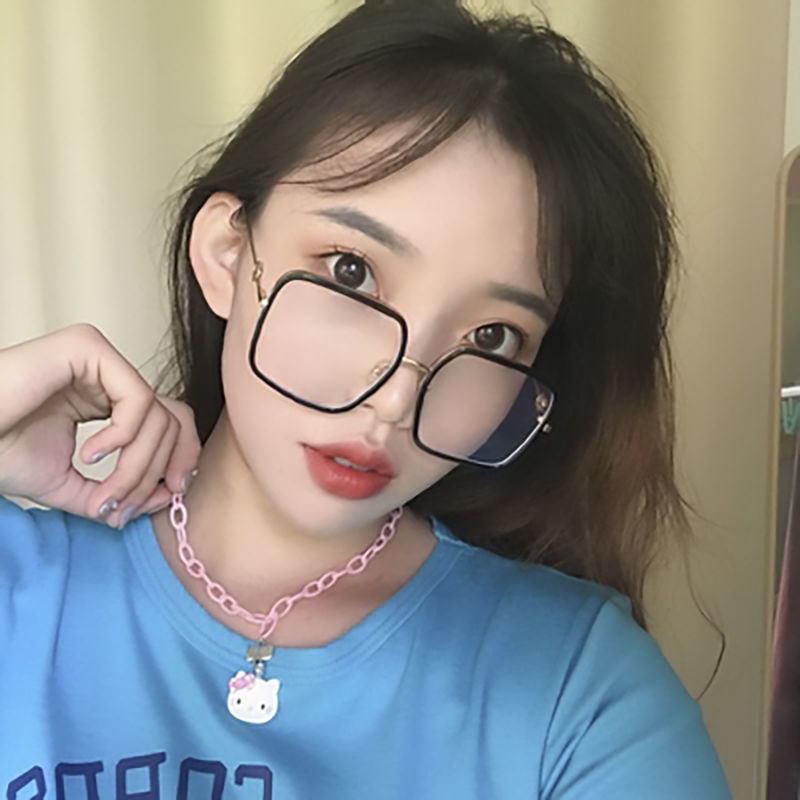 Niche Gaya Baru Hip Hop Manis Keren Gadis Panas Y2K Manik-Manik Bulat Lucu kitty Kucing Pink Cinta Hati Lock Kalung Hadiah Pacar