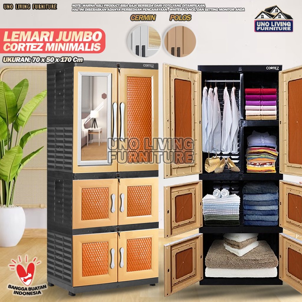 Lemari Pakaian JUMBO! Lemari Cortez Cortez LC2GT Plastik Jumbo Lemari Gantungan Lemari Baju Minimalis