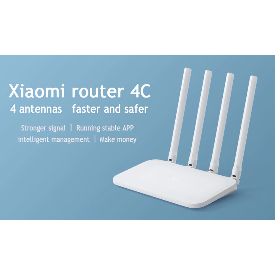 AKN88- Original XIAOMI Mi WiFi Router 4C Smart Router 2.4GHz 64MB 4 Antennas