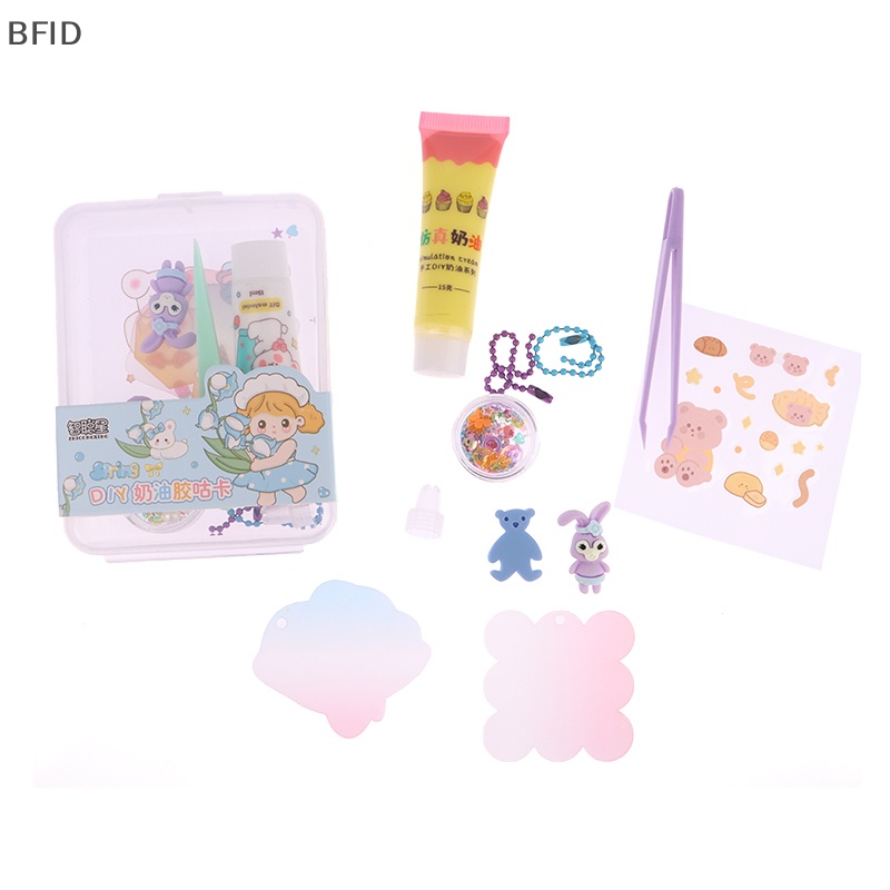 [BFID] Cream Lem Goo Card Set Gadis Handmade DIY Mainan Hadiah Liburan Siswa Sd Smp Anak Kecil Mainan Lucu [ID]