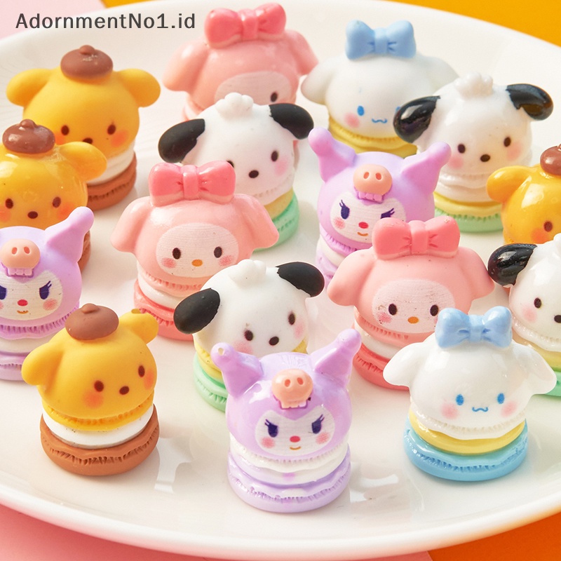 [AdornmentNo1] 2pcs Kawaii Anime Sanrio warna Macaron 3D Resin Patch lucu kreatif krim lem DIY ponsel Case dekorasi perhiasan aksesoris