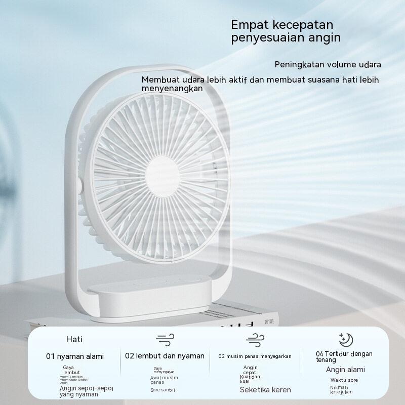 Portable Fan 4000mAh Rotateable Rechargeable Led Illuminated 4 gear Wind Speed 330° Degree Rotata