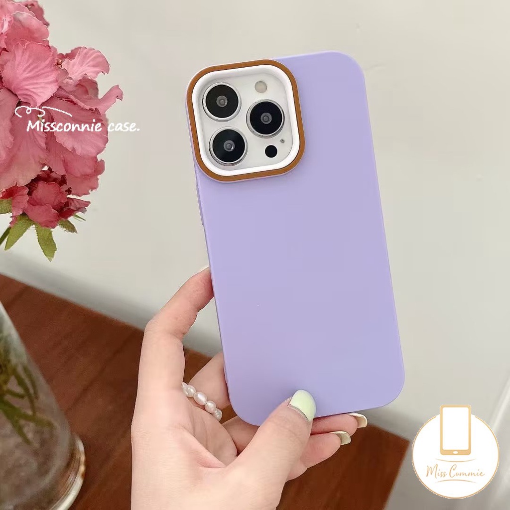 INS Luxury Simple Solid Color Case Compatible for IPhone 7Plus XR 11 14 13 12 Pro Max 8Plus 6 6S 7 8 Plus X XS MAX SE 2020 Macaron Candy Color Thicken Shockproof Cover