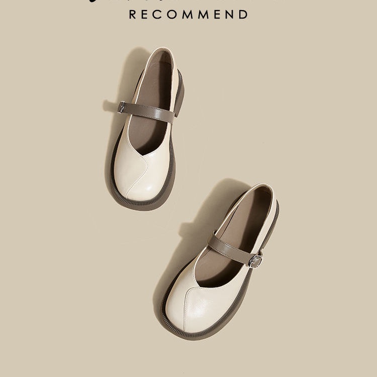 Women's Mary Jane Shoes White Platform New Single Shoes English Pumps Vintage Slip Slip Shoes