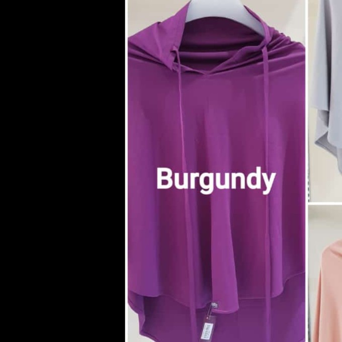 New Style Trend Jilbab instan Bergo Elzatta Zaria Sabelya hijab Maryam Non pet - burgundy