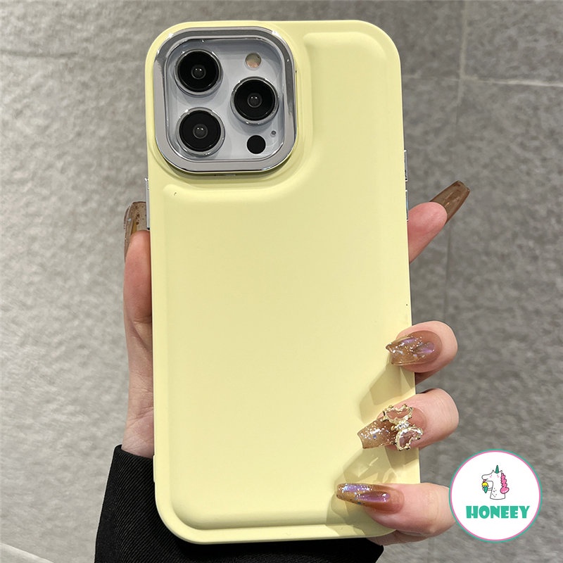 Solid Color Air Cushion Shockproof Phone Case For iPhone 13 12pro 11 14 Pro Max Candy Soft Silicone Camera Protective Cover