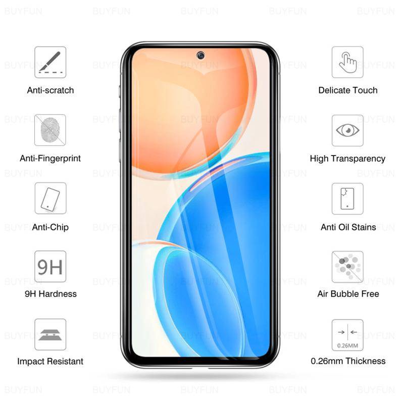 2pcs Full Cover Hitam Tempered Glass Untuk Huawei honor X40 GT X40i X8 X7a X7 X6 X5 Kaca Pelindung Untuk Huawei honor X30 X10 Max X20 SE X30i X9 X8a Film