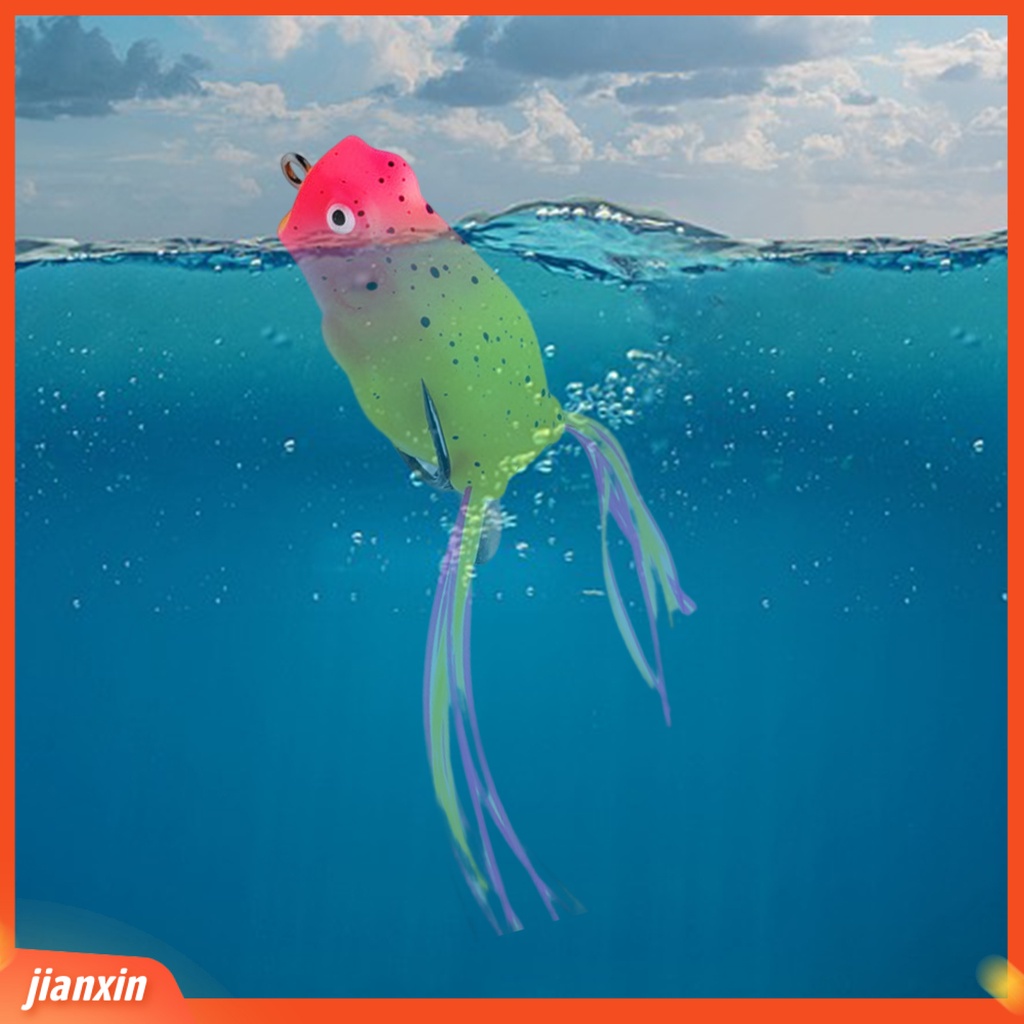 (In Stock) 4cm /7.5g Umpan Pancing Kait Ganda Dengan Jumbai Spinner Payet Berongga Simulasi Pengecoran Panjang Buatan PVC Lembut Snakehead Frog Bait Perlengkapan Memancing