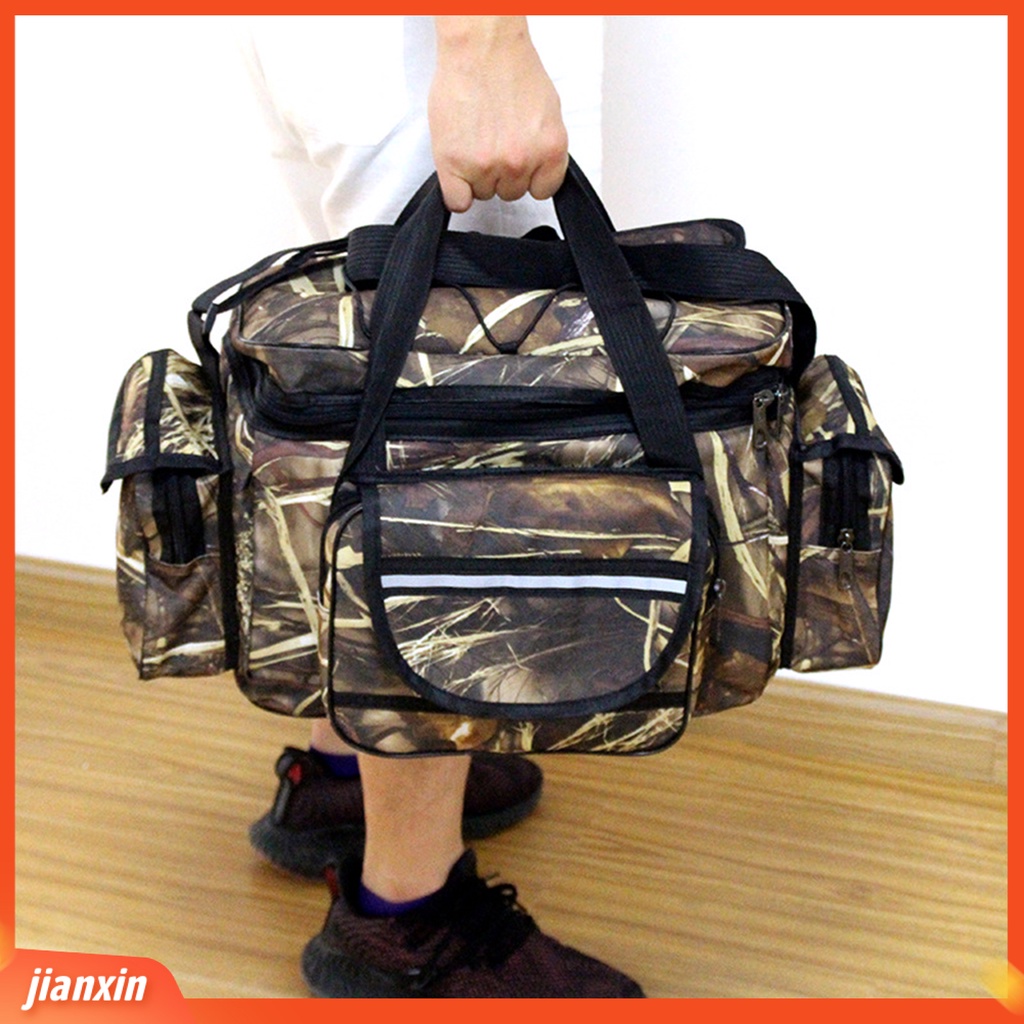 (In Stock) Tas Pancing Adjustable Anti Gores Multifungsi Bahu Selempang Pinggang Pack Ikan Lures Bag Untuk Outdoor