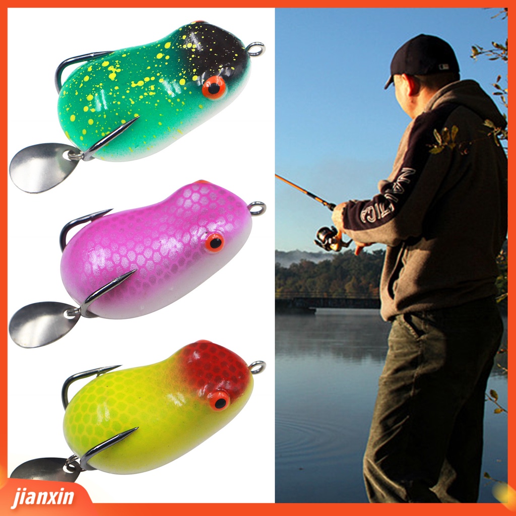 (In Stock) 13.2g 5cm Pemikat Kodok Permukaan Halus Eye-Catching Kodok Warna-Warni Mengambang Weedless Frog Soft Lure Untuk Outdoor