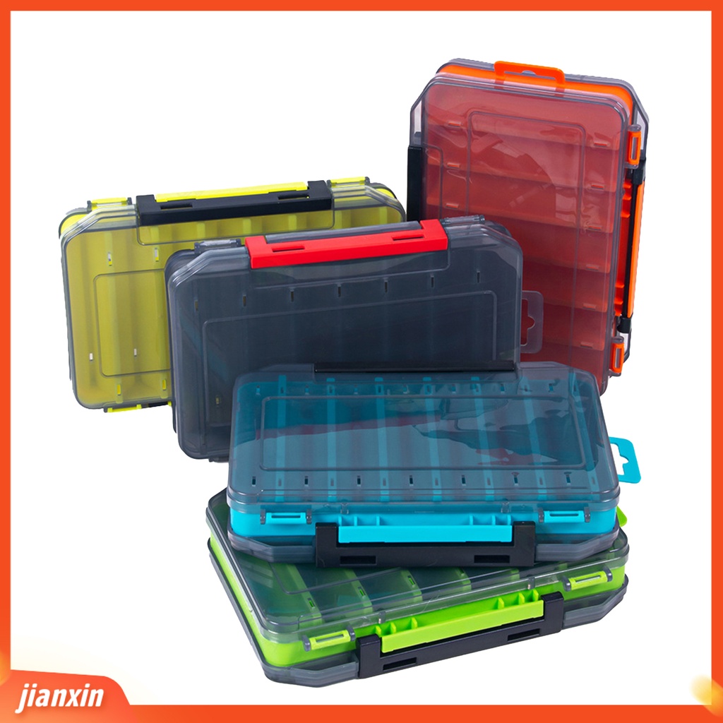 (In Stock) ABS Lure Box Multifungsi Portabel Dua Sisi 14kisi Kotak Umpan Untuk Angling